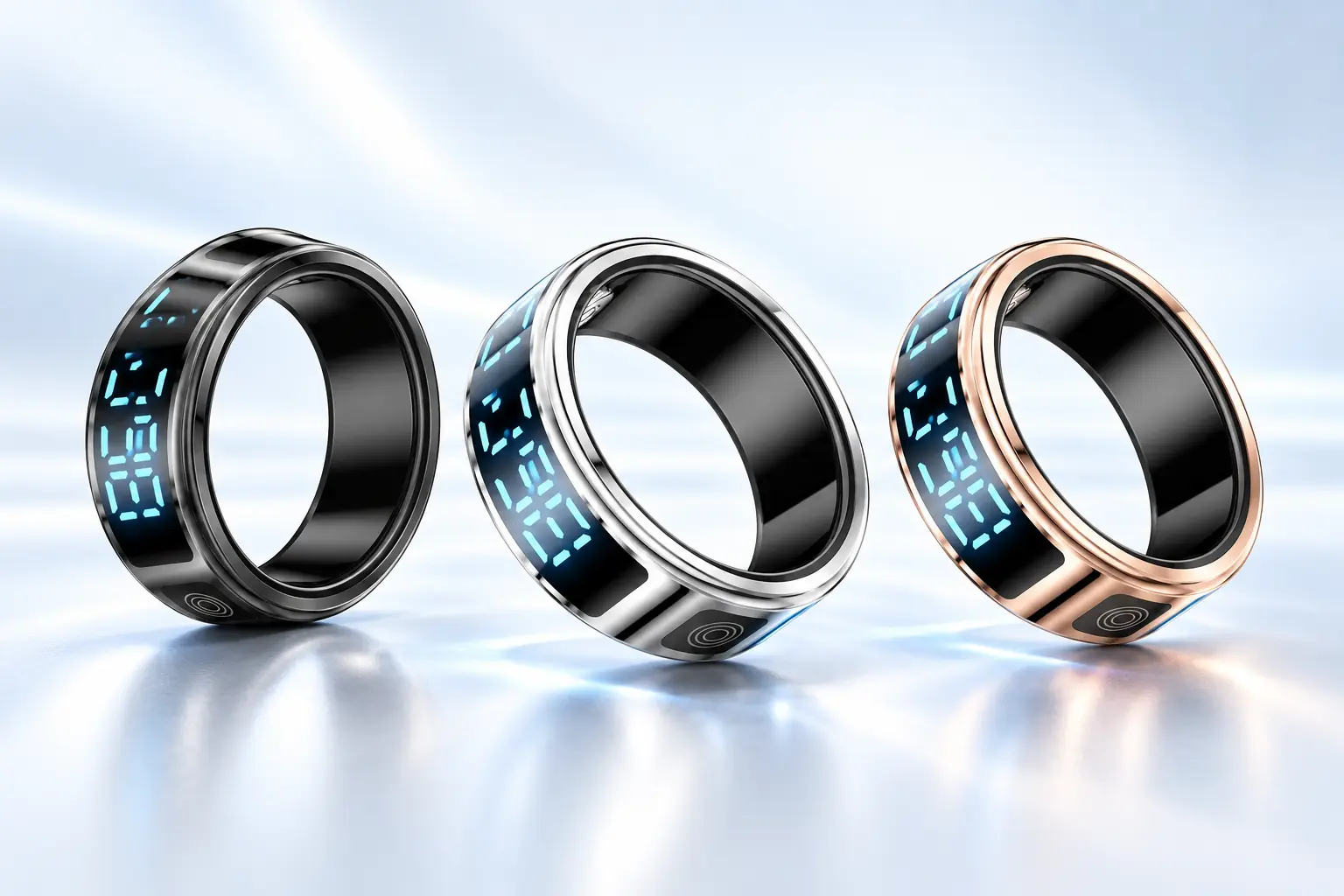 Finitions Noir, Argent et Or rose de la bague SR08